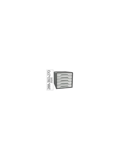 Fichero cajones de sobremesa cep smoove 5 cajones color gris 288x360x270 mm