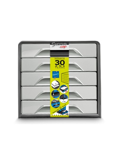 Fichero cajones de sobremesa cep smoove 5 cajones color gris 288x360x270 mm