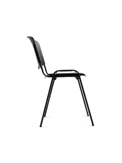 Silla rocada confidente estructura metalica respaldo y asiento en polimero color negro