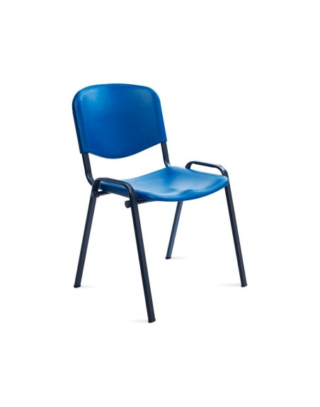 Silla rocada confidente estructura metalica respaldo y asiento en polimero color azul