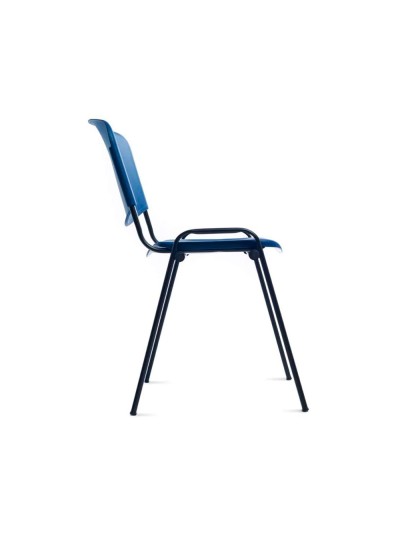 Silla rocada confidente estructura metalica respaldo y asiento en polimero color azul