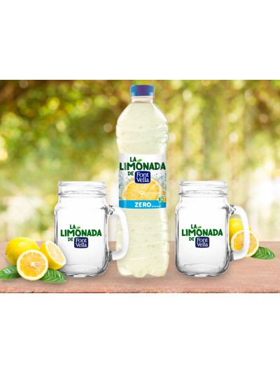 Agua mineral natural font vella limonada zero con zumo de limon botella 1,25 l