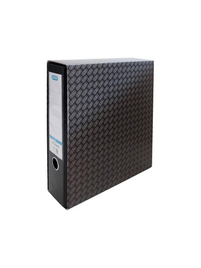 Caja archivador de palanca carton forrado elba folio lomo 85 mm negro