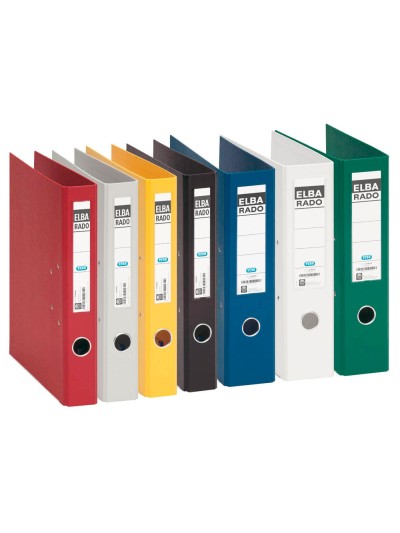Archivador de palanca elba chic carton forrado pvc con rado folio lomo de 80 mm negro