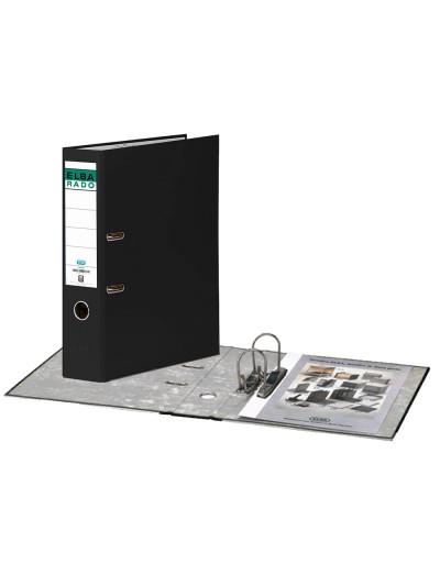 Archivador de palanca elba chic carton forrado pvc con rado din a4 lomo de 80 mm negro