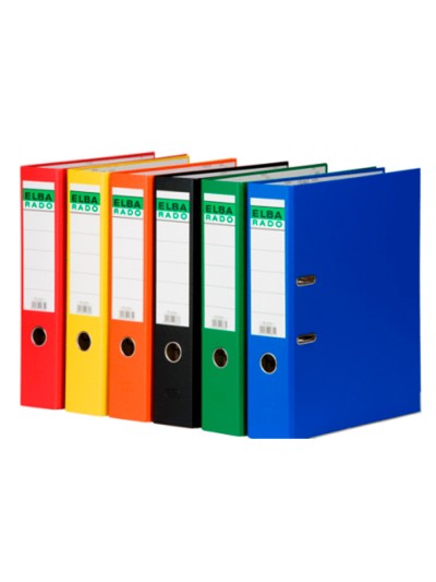 Archivador de palanca elba chic carton forrado pvc con rado din a4 lomo de 80 mm negro