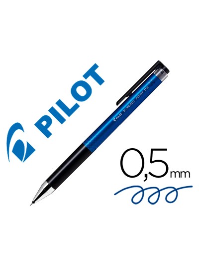 Boligrafo pilot synergy point retractil sujecion de caucho tinta gel 0,5 mm azul