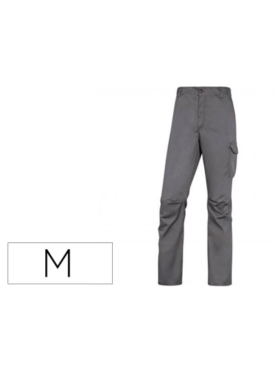 Pantalon de trabajo deltaplus cintura elastica 5 bolsillos color gris / negro talla m