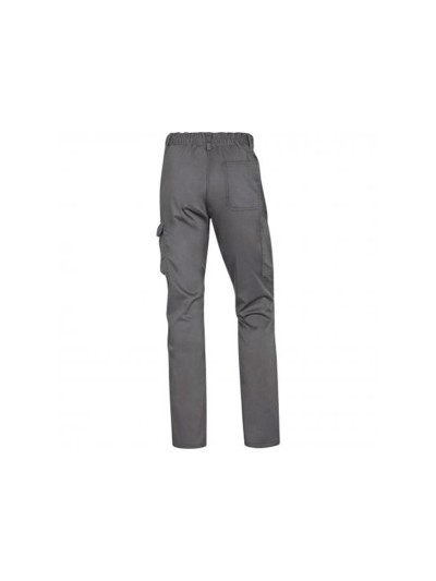 Pantalon de trabajo deltaplus cintura elastica 5 bolsillos color gris / negro talla s