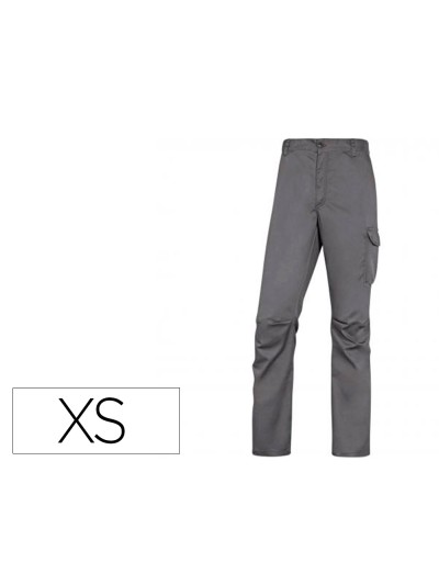 Pantalon de trabajo deltaplus cintura elastica 5 bolsillos color gris / negro talla xs