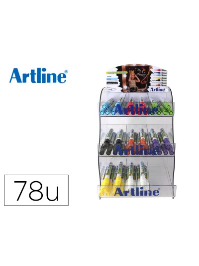 Rotulador artline pizarra epd-4 opaque ink board punta redonda 2 mm expositor de 78 unidades colores surtidos