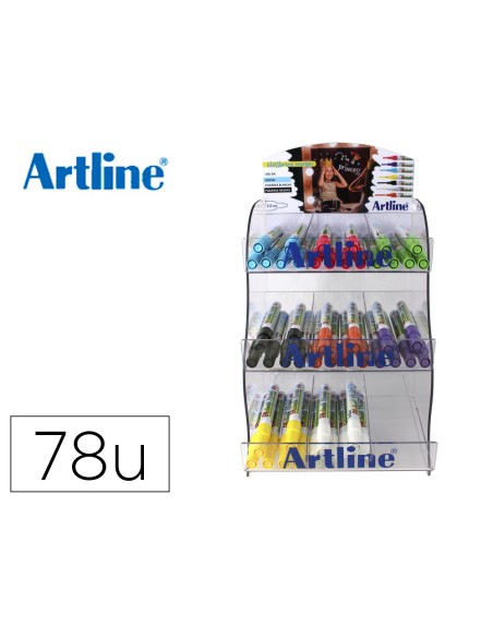 Rotulador artline pizarra epd-4 opaque ink board punta redonda 2 mm expositor de 78 unidades colores surtidos