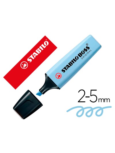 Rotulador stabilo boss fluorescente 70 pastel azul nublado