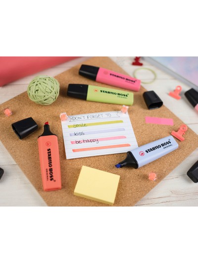 Rotulador stabilo boss fluorescente 70 pastel expositor bombonera de 60 unidades colores surtidos