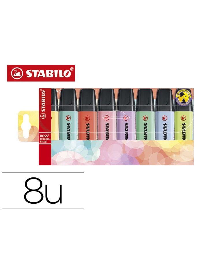 Rotulador stabilo boss fluorescente 70 pastel estuche de 8 unidades colores surtidos Rotulador stabilo boss fluorescente 70 pastel estuche de 8 unidades colores surtidos