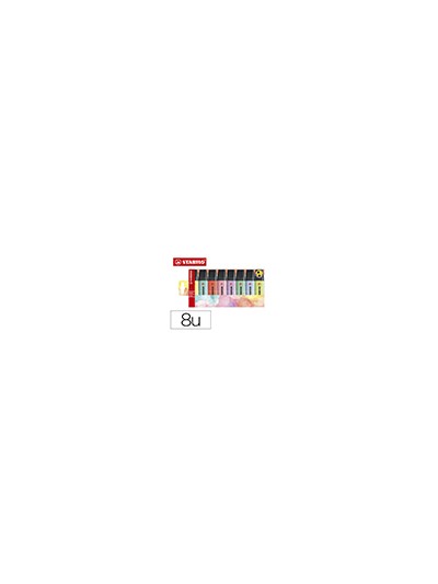 Rotulador stabilo boss fluorescente 70 pastel estuche de 8 unidades colores surtidos