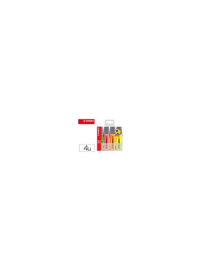 Rotulador stabilo boss fluorescente 70 estuche de 4 unidades colores surtidos
