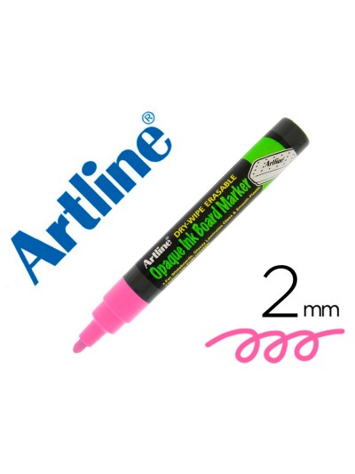 Rotulador artline pizarra epd-4 color rosa fluorescente opaque ink board punta redonda 2 mm