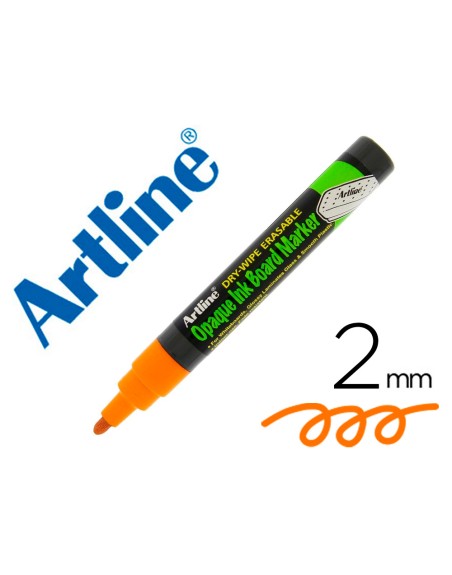 Rotulador artline pizarra epd-4 color naranja fluorescente opaque ink board punta redonda 2 mm