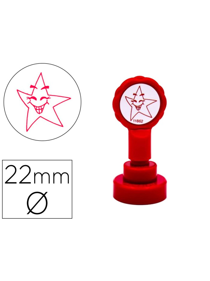 Sello artline emoticono estrella color rojo 22 mm diametro Sello artline emoticono estrella color rojo 22 mm diametro
