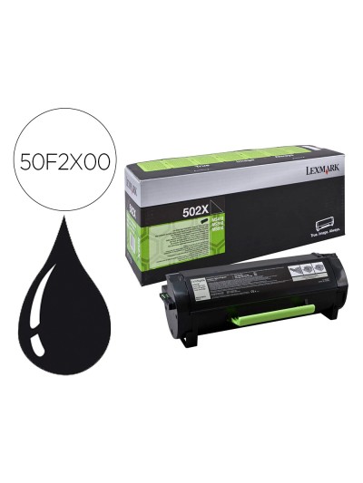 Toner lexmark 502xáms410 / ms510 / ms610 negro 10000 paginas