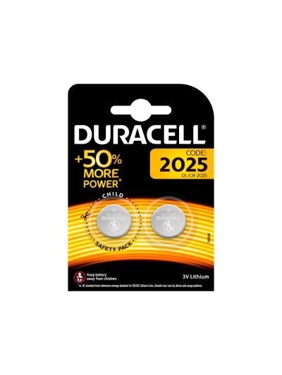 Pila duracell alcalina boton cr2025 blister 2 unidades
