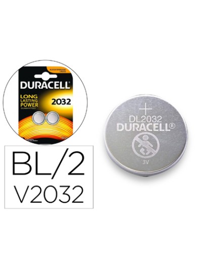 Pila duracell alcalina boton cr2032 blister 2 unidades