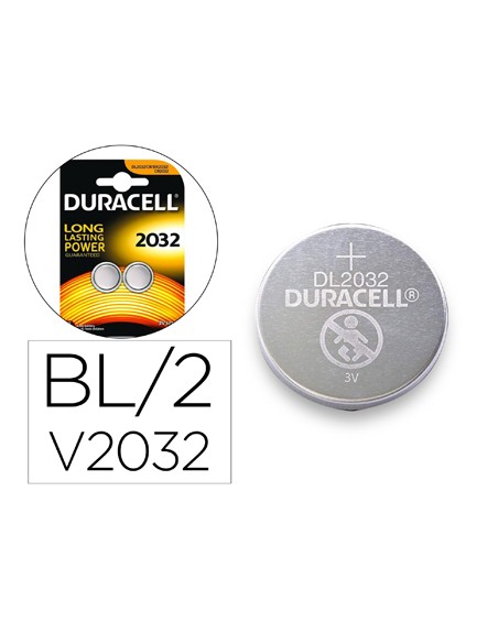 Pila duracell alcalina boton cr2032 blister 2 unidades