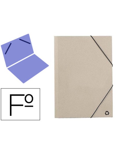 Carpeta mariola gomas folio 3 sencilla carton ecologico color gris