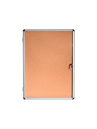 Vitrina de anuncios bi-office fondo corcho de interior marco de aluminio 720x981 mm