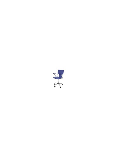 Silla giratoria pyc respaldo medio regulable en altura similpiel azul 860+90x480x440 mm