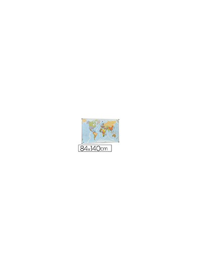 Mapa mural faibo planisfero politico magnetico marco de aluminio con cantoneras de proteccion 84x140 cm