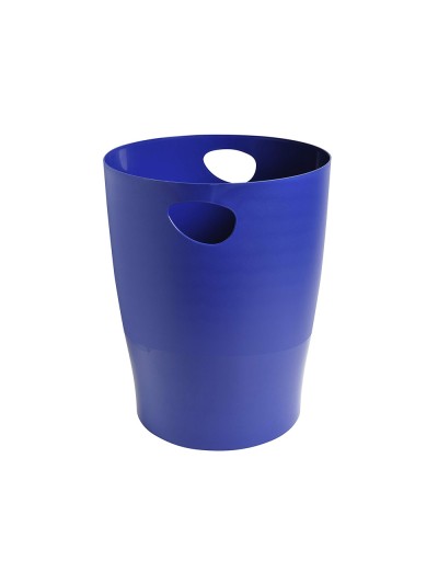 Papelera plastico exacompta ecoblack azul 15 litros