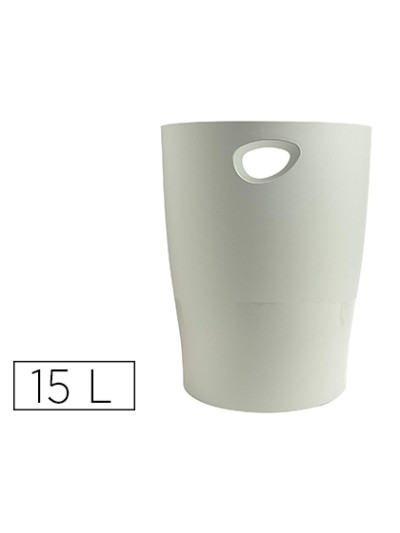 Papelera plastico exacompta ecoblack gris 15 litros
