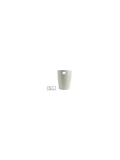 Papelera plastico exacompta ecoblack gris 15 litros