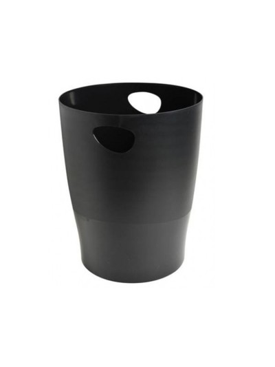 Papelera plastico exacompta ecoblack negro 15 litros