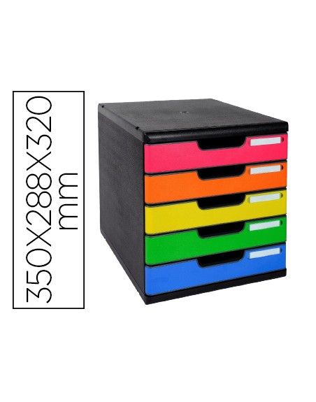Fichero cajones sobremesa exacompta iderama arlequin 5 cajones multicolores 350x288x320 mm