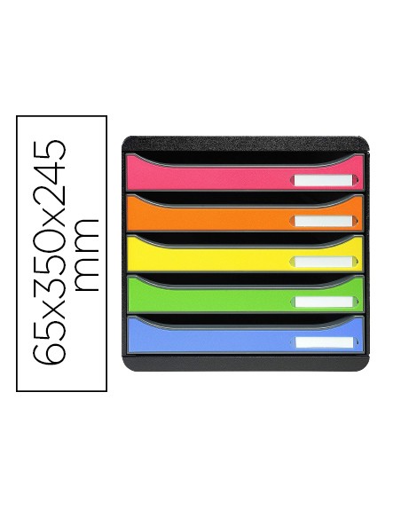 Fichero cajones sobremesa exacompta big-box plus classic iderama arlequin 5 cajones multicolores
