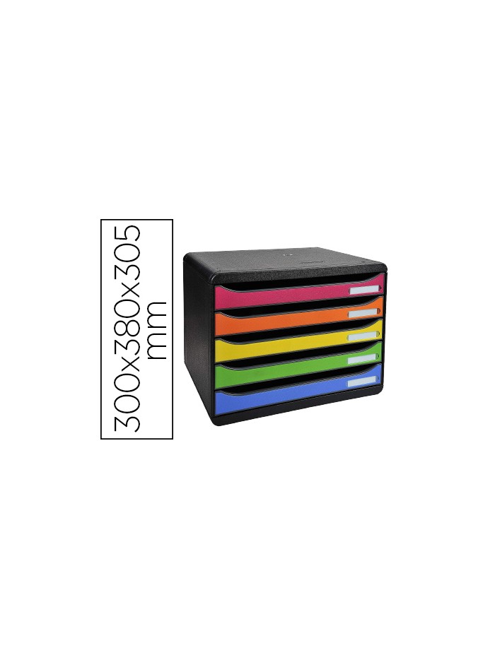 Fichero cajones sobremesa exacompta big-box plus iderama arlequin 5 cajones apaisado multicolores Fichero cajones sobremesa exacompta big-box plus iderama arlequin 5 cajones apaisado multicolores