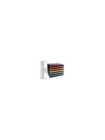 Fichero cajones sobremesa exacompta big-box plus iderama arlequin 5 cajones apaisado multicolores