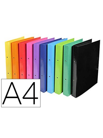Carpeta exacompta iderama 2 anillas 30 mm din a4 carton forrado pvc colores surtidos