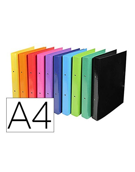 Carpeta exacompta iderama 2 anillas 30 mm din a4 carton forrado pvc colores surtidos
