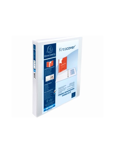 Carpeta exacompta canguro 4 anillas 30 mm din a4+ carton forrado polipropileno personalizable 3 bolsillos