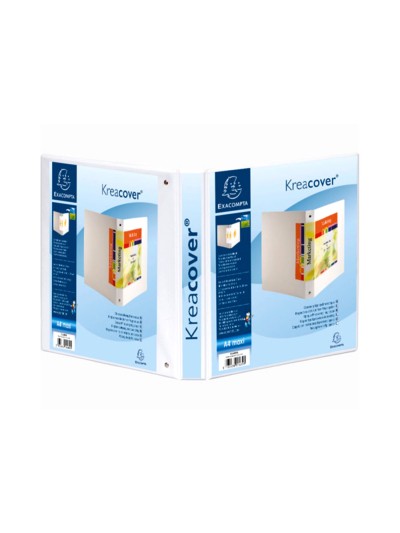 Carpeta exacompta canguro 4 anillas 30 mm din a4+ carton forrado polipropileno personalizable 3 bolsillos