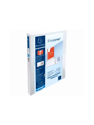 Carpeta exacompta canguro 4 anillas 16 mm din a4+ carton forrado polipropileno personalizable 3 bolsillos
