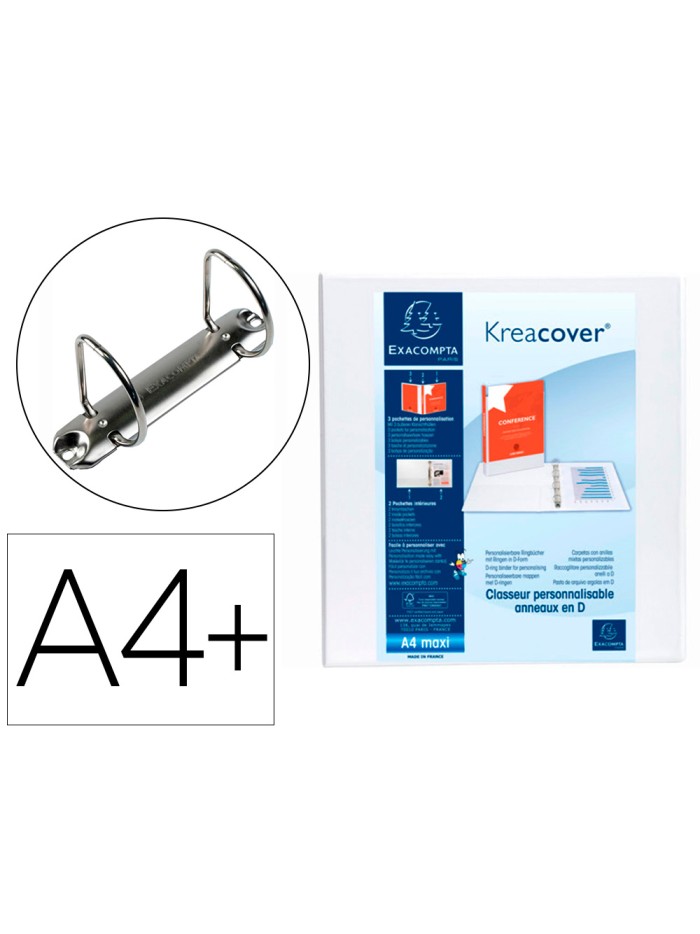 Carpeta exacompta canguro 2 anillas 60 mm din a4+ carton forrado polipropileno personalizable 3 bolsillos Carpeta exacompta canguro 2 anillas 60 mm din a4+ carton forrado polipropileno personalizable 3 bolsillos