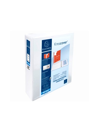 Carpeta exacompta canguro 2 anillas 60 mm din a4+ carton forrado polipropileno personalizable 3 bolsillos