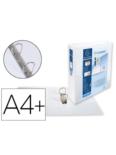 Carpeta exacompta canguro 2 anillas 50 mm din a4+ carton forrado polipropileno personalizable 3 bolsillos