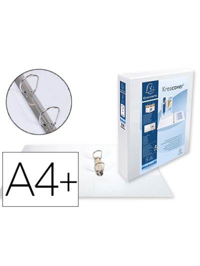 Carpeta exacompta canguro 2 anillas 40 mm din a4+ carton forrado polipropileno personalizable 3 bolsillos