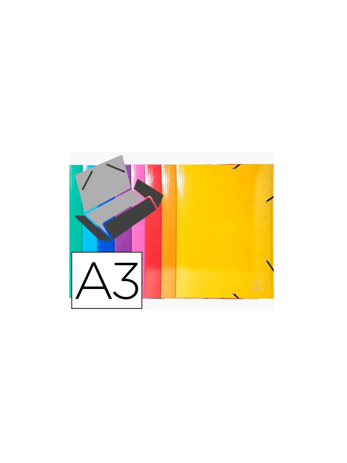 Carpeta exacompta iderama gomas carton 600 gr tres solapas din a3 colores surtidos Carpeta exacompta iderama gomas carton 600 gr tres solapas din a3 colores surtidos